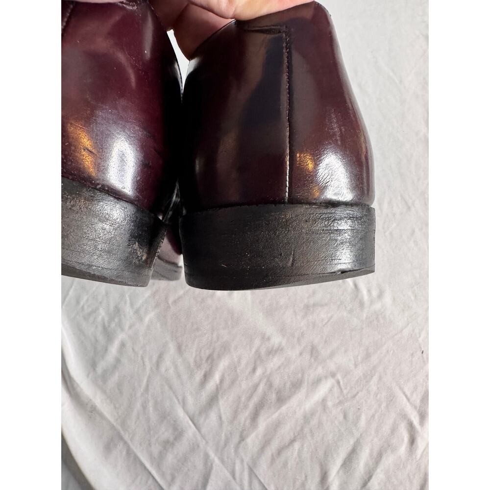 Vintage Cole Haan Mens 11 D Burgundy Leather Cap Toe Oxford Dress Shoes - Picture 8 of 10